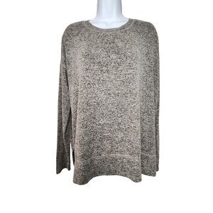 Lucky Brand Sweater Women's Medium Pullover Lightweight Gray Casual Crew Neck